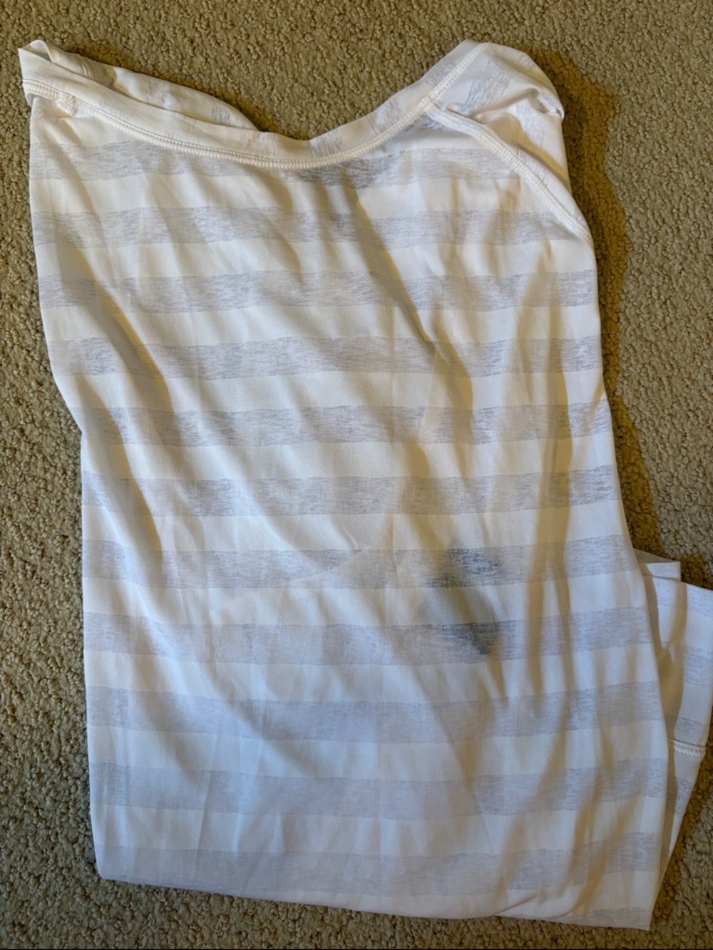 Zella White Striped Long Sleeve Tee